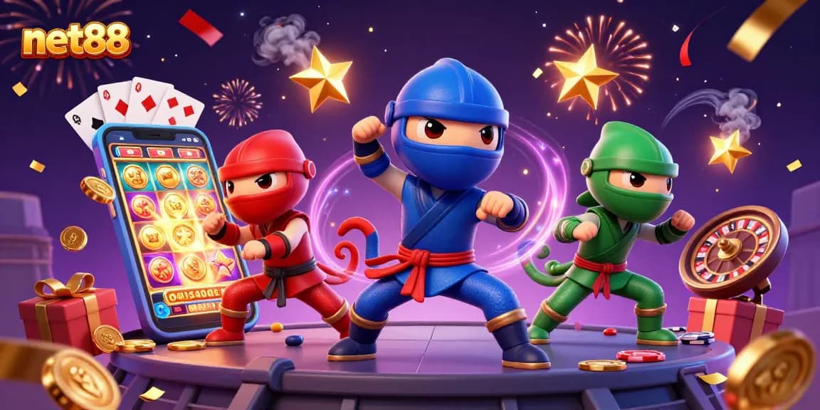 Experience the excitement of net88 with chameleon ninjas amidst dynamic casino games.