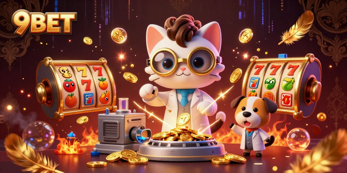 Engage with 9BET's thrilling slot experience, featuring vibrant characters and jackpot symbols.