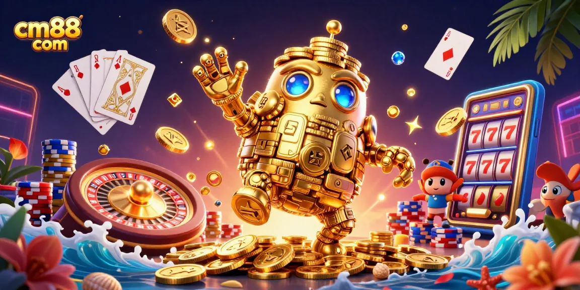Spin exciting games at cm88 com with a golden golem and dazzling casino elements!