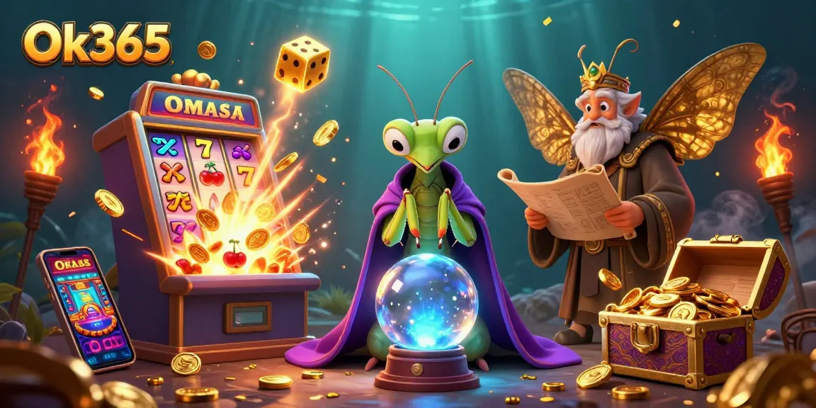 Experience Ok365's thrilling slot adventure with lively characters and dazzling casino elements.