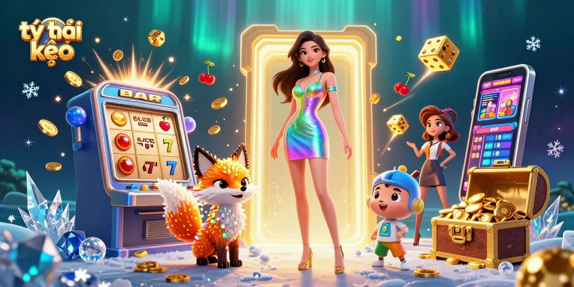 Engage with tỷ lệ kèo through a vibrant 3D scene showcasing a stunning woman amid colorful casino elements.
