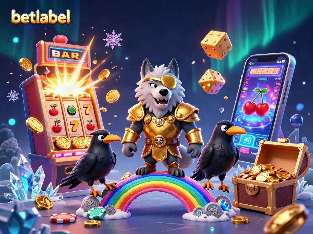 Play thrilling games at Betlabel, featuring vibrant casino elements and Norse mythology charm.