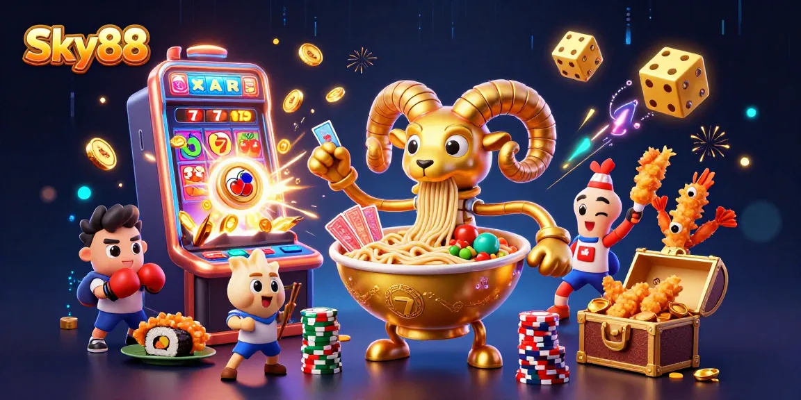 Participate in thrilling casino games with Sky88's vibrant 3D characters and jackpot excitement.