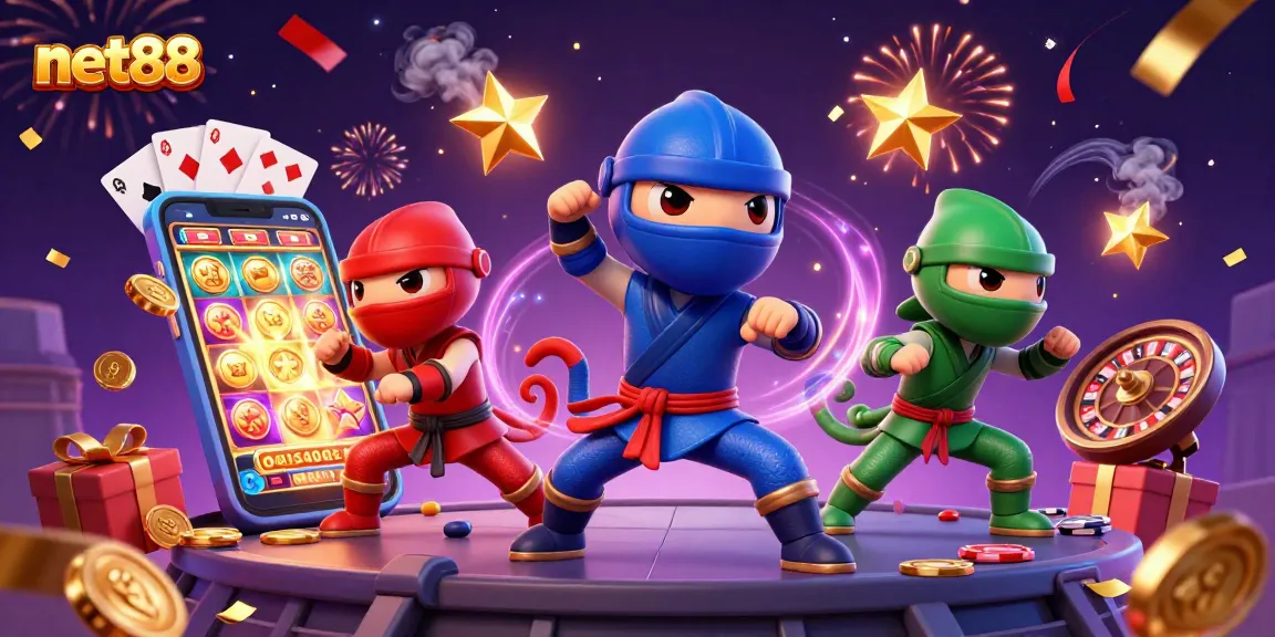 Experience the excitement of net88 with chameleon ninjas amidst dynamic casino games.
