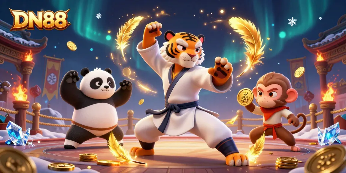 Experience thrilling gameplay at DN88 with a vibrant 3D scene of animated characters engaging in casino action.