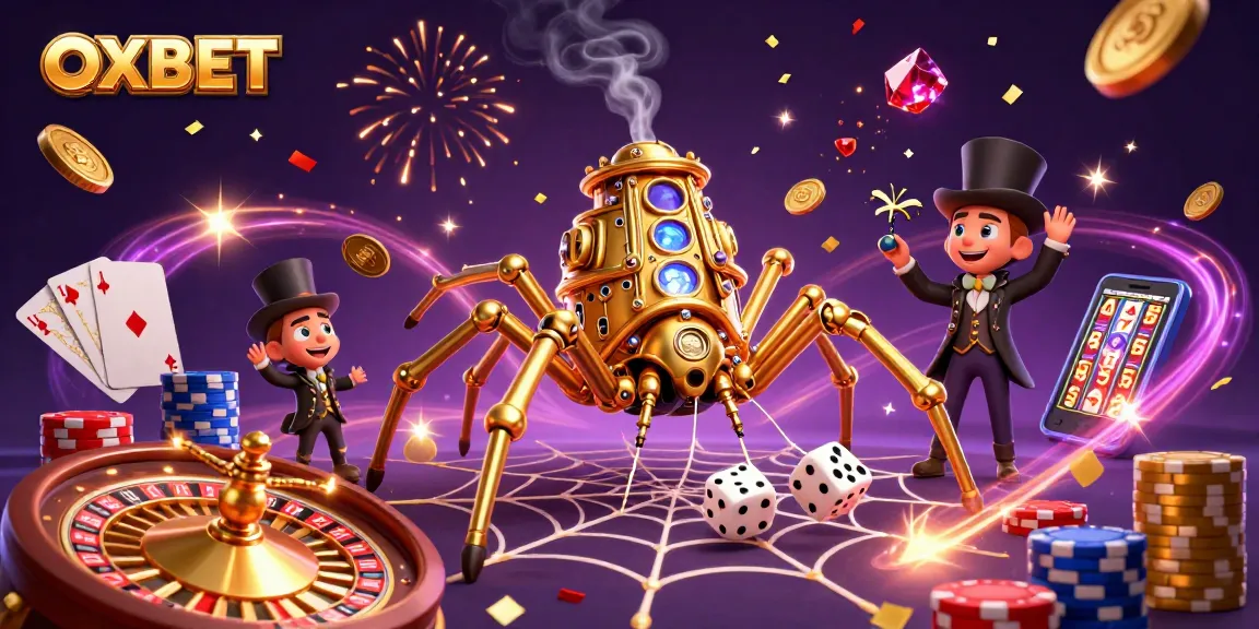 Experience the thrill of gaming at OXBET with intricate designs and dynamic casino elements.