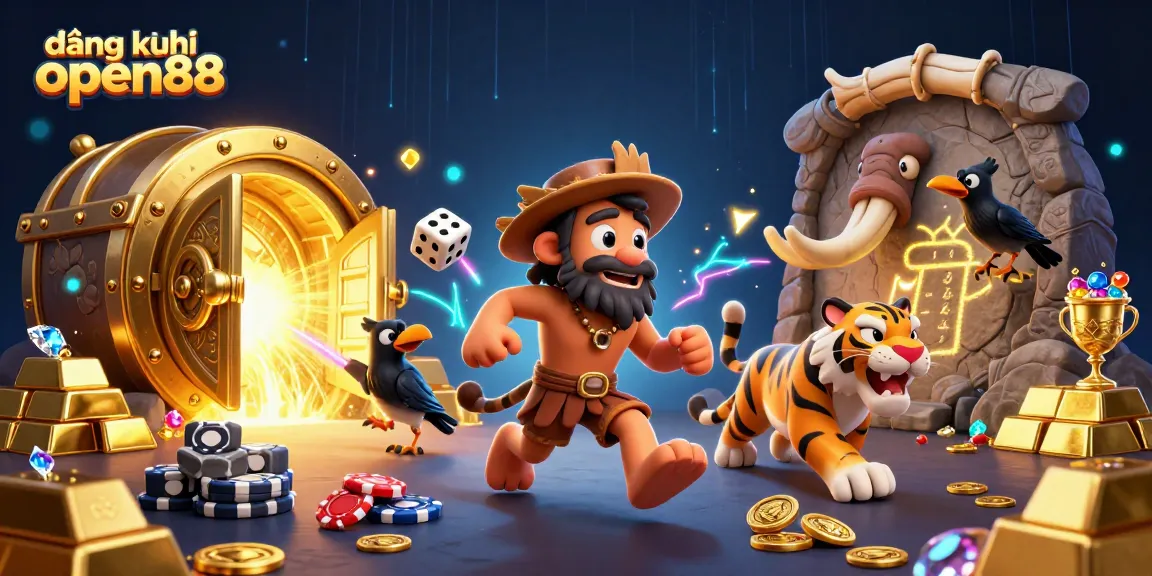 Engage in đăng ký open88 with vibrant casino atmosphere and animated characters for thrilling gambling adventures.
