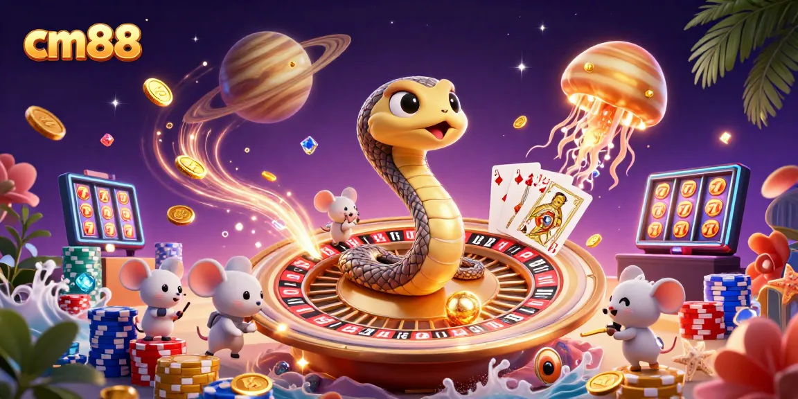 Spin the thrilling cm88 roulette wheel in a vibrant, colorful casino scene