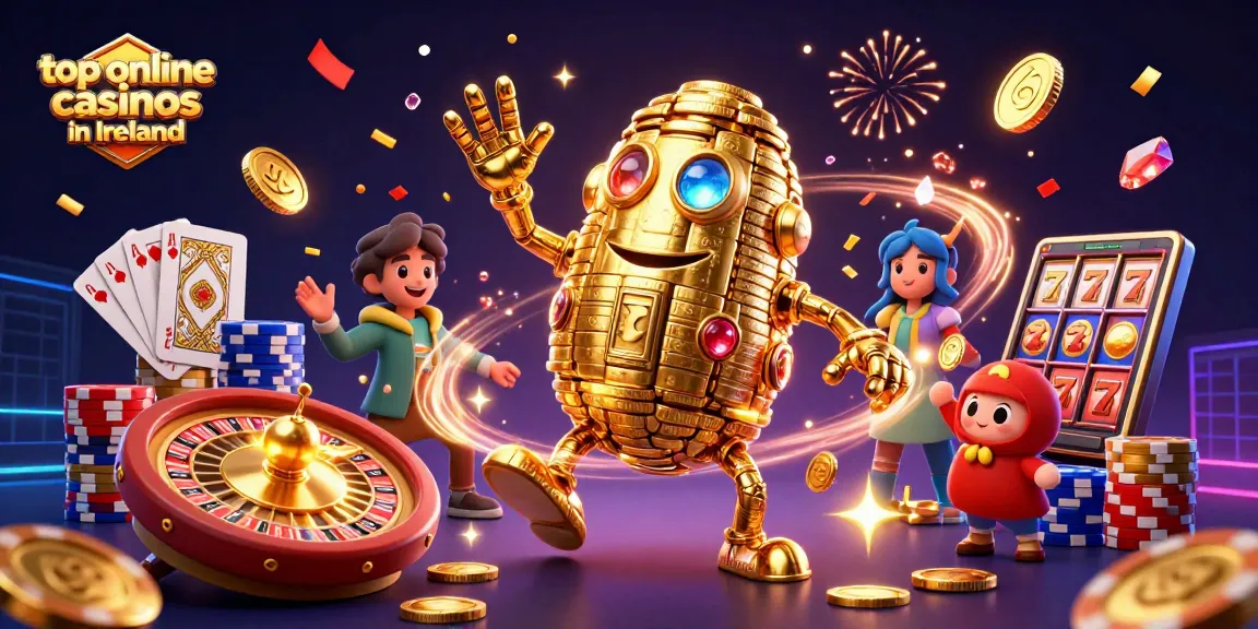 Experience the excitement at top online casinos in Ireland with vibrant casino visuals and dynamic elements.