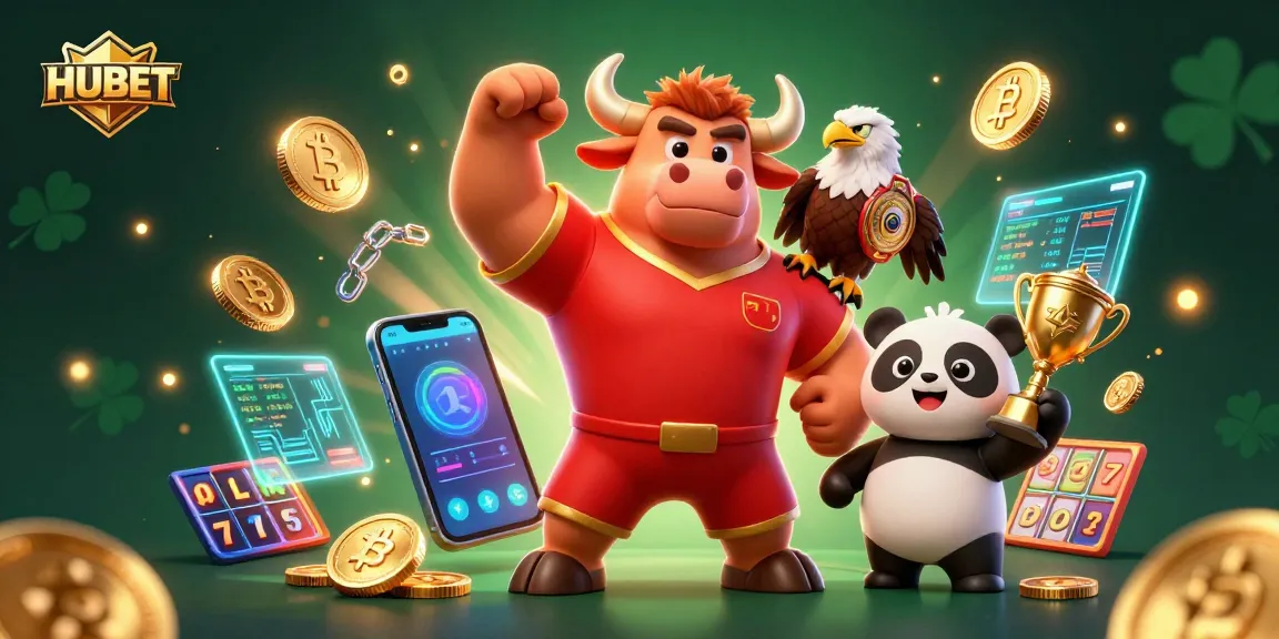 Experience winning at HUBET with exciting online slots and vibrant characters in a dynamic casino scene.