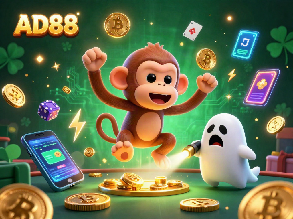 AD88 captures the fun of a haunted casino with a mischievous monkey and a ghost-hunter puppy.