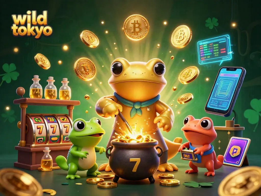 Spin to win at Wild Tokyo Casino with exciting slot reels and vibrant gold elements!