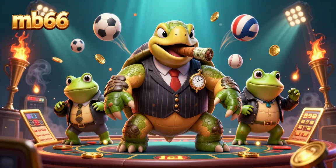 Engage in thrilling gameplay at mb66 with a vibrant 3D illustration featuring captivating characters and sports elements.