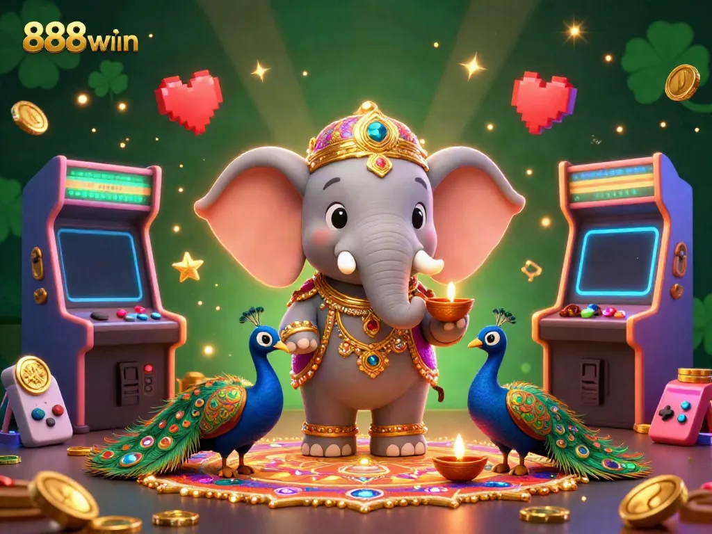 Play and win exciting games at 888win with colorful casino elements and vibrant characters.