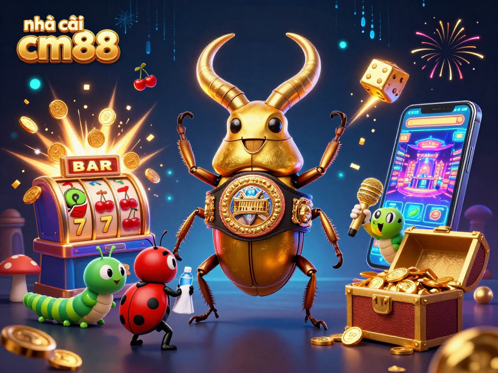 Experience the excitement at nhà cái cm88 with vibrant casino elements and dynamic characters in action.