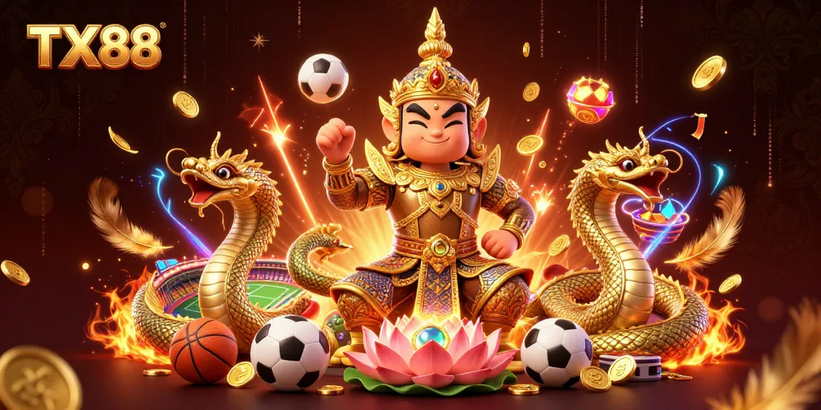 Experience thrilling sports betting with TX88's vibrant characters and dynamic elements.