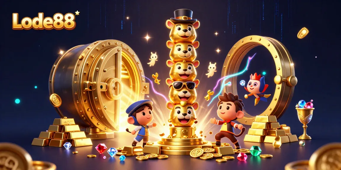 Experience thrilling wins with Lode88 at this vibrant online casino illustration.