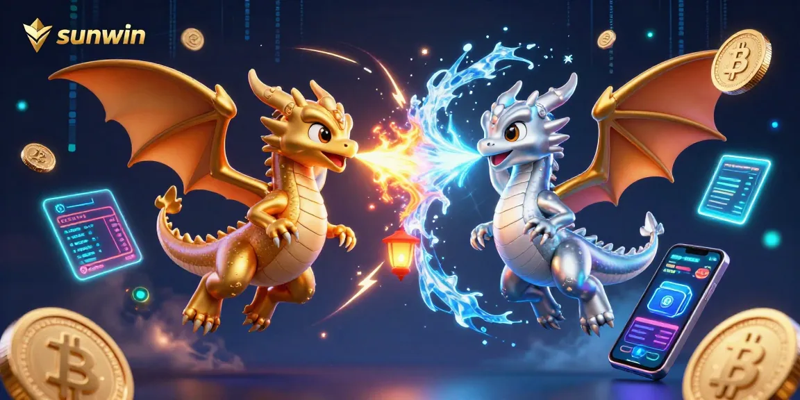 Engage with sunwin's thrilling experience through epic gold and silver dragons battling in an enchanting, dynamic scene.