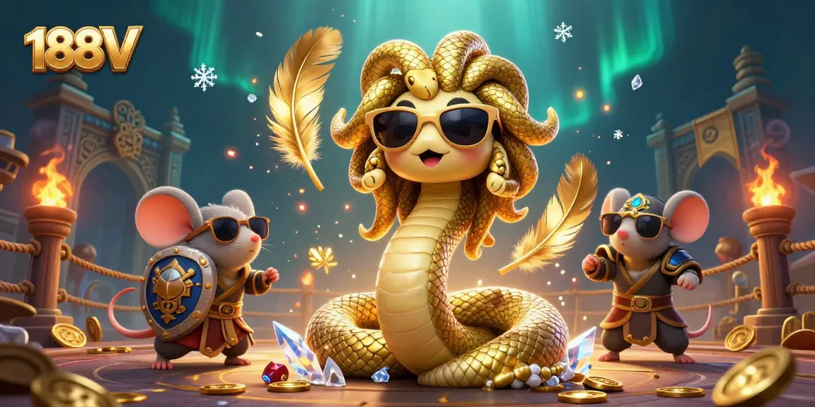 Engage in thrilling gaming action with 188V's vibrant 3D casino arena, featuring unique characters and exciting elements.